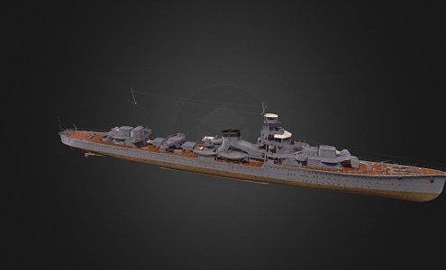 modern warship destroyer weapon ship cruiser ship 3d model