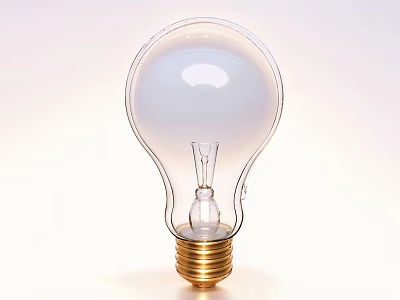 Modern Candle Lamp With Transparent Glass Shade And Golden Base Design 3d model