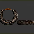 Vintage Style Copper Colored Hoop Earrings With Intricate Braided Surface Texture