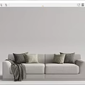 Modern double sofa multiplayer sofa 3d model
