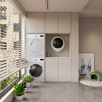 modern home balcony 3d model