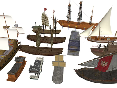 Chinese boat 3d model