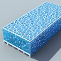 Unique Modern Building Exterior With Blue Hexagonal Glass Panel Design 3d model
