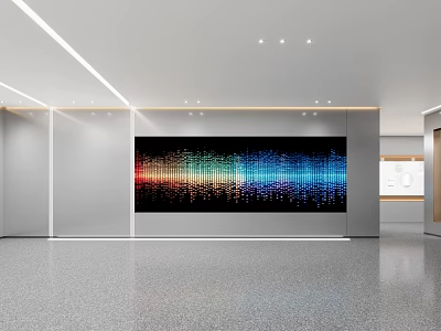 Vibrant Abstract Artwork in Contemporary Interior With Colorful Vertical Patterns and Bright Lighting 3d model