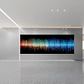 Vibrant Abstract Artwork in Contemporary Interior With Colorful Vertical Patterns and Bright Lighting