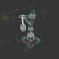 Wooden Candle Lamp Stand With Hanging Lantern And Square Decorative Base