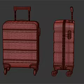 Two Modern White Suitcases With Telescopic Handles Rolling Wheels And Durable Shells 3d model