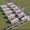 Aerial Planning of Residential Complex with Organized Buildings Greenery and Roads
