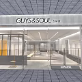 Modern Clothing Store Interior Design With Glass Facade Bright Lighting And Display Racks