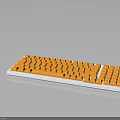 Modern Orange Keycaps White Frame Stylish Mechanical Computer Keyboard Design 3d model
