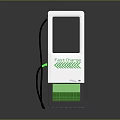 Modern EV Fast Charger With White Body Green Display And Charging Cable