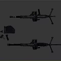 Advanced Modern Military Machine Guns With Bipod Stands And Tactical Accessories