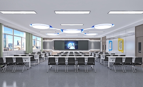 modern classroom 3d model