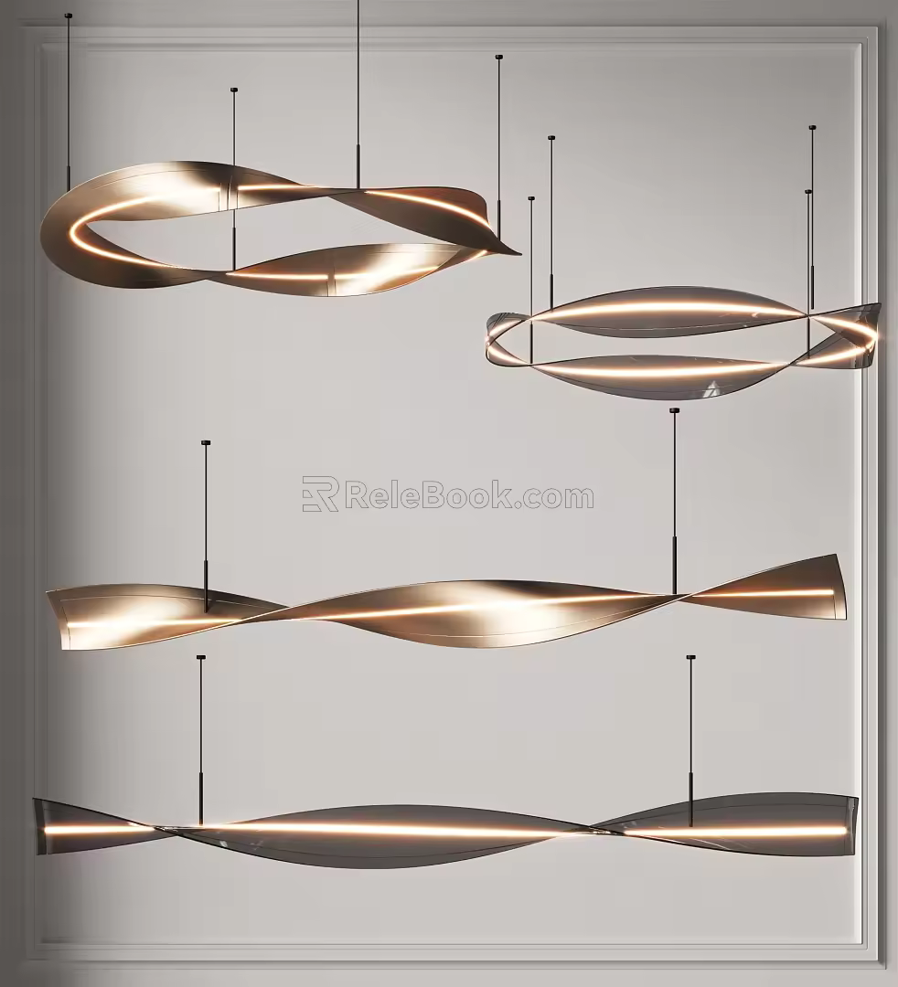 Modern chandelier combination 3d model