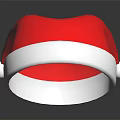 Red Santa Hat With White Trim And Festive Pom Pom On Top Design