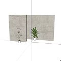 Modern Indoor Potted Plants With Green Leaves In White Ceramic Pots On Wooden Floor
