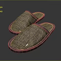Comfortable Gray Fabric Indoor Slippers Soft Home Casual Dark Sole Design