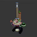 Professional Vintage Computer Repair Microscope With Metal Structure Brass Tube And Black Base