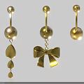 Fashionable Golden Jewelry Earrings Design With Ball Top Teardrop And Bowknot Pendants