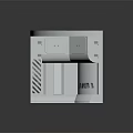 3D Rendered Corner Mechanical Device Model With Yellow Top And Silver Body Vents
