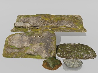 Stone Rock Cliff Stone Ground Moss Stone Gobi Desert Pavement Stone Pile Sand Stone Shaped Stone 3d model