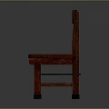 Reddish Brown Wooden Leisure Chair With Simple Backrest Natural Wood Grain And Black Foot Pads