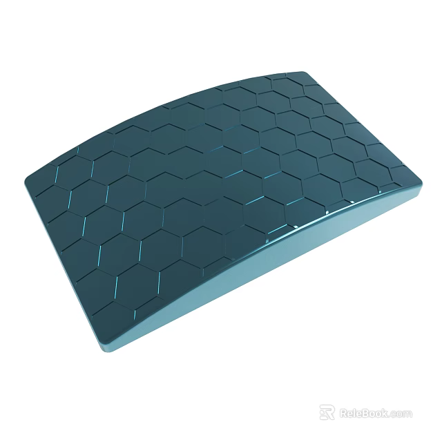 Modern Blue Curved Textured Mat With Hexagonal Honeycomb Pattern Design 3d model 