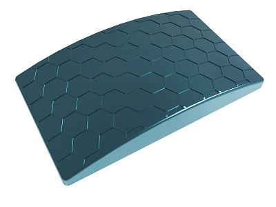 Modern Blue Curved Textured Mat With Hexagonal Honeycomb Pattern Design 3d model