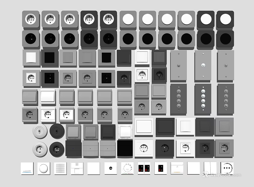 Various Modern Downlights and Spotlights With Different Design Options For Home Lighting 3d model