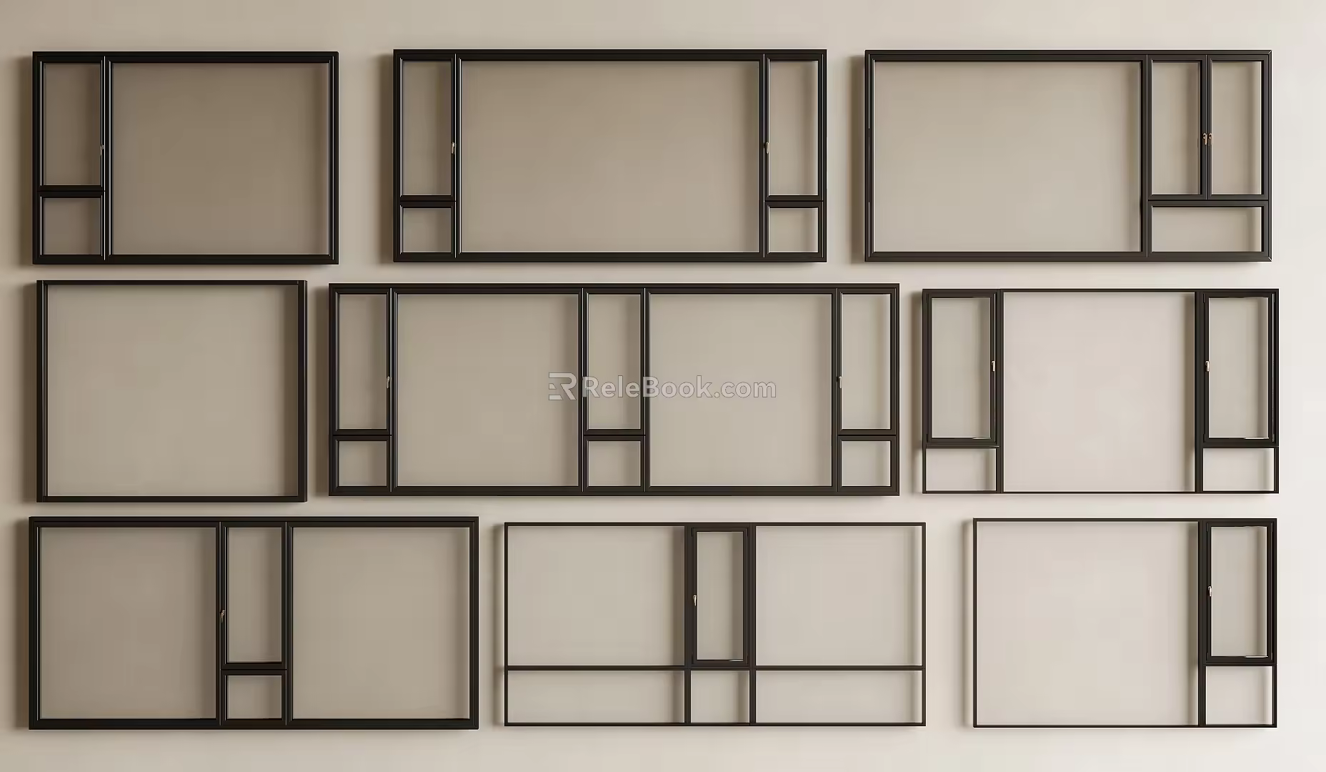 Modern floor-to-ceiling window sliding window casement window bay window balcony window system window frame broken bridge aluminum window 3d model