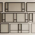 Modern floor-to-ceiling window sliding window casement window bay window balcony window system window frame broken bridge aluminum window 3d model