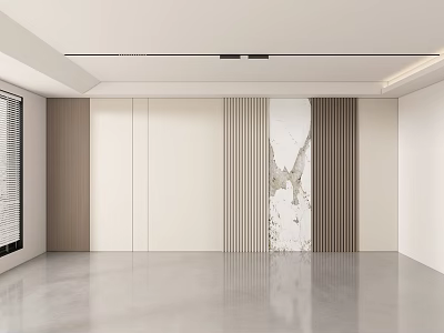 Modern Accent Wall Design With Vertical Stripes And Marble Texture Panels 3d model