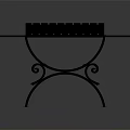 Ornate Metal Stand With Perforated Tray And Decorative Curved Legs