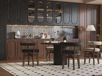 Middle Ancient Retro Restaurant Dining Seat 3d model