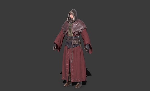 Red-robed Mage Blue-robed Mage Grey-robed Mage 3d model