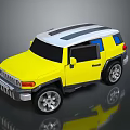 Yellow Stylish Toy Car SUV Style With White Roof Black Windows And Silver Wheels