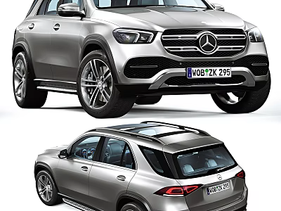 Silver Mercedes SUV Featuring Signature Grille LED Headlights Taillights And Alloy Wheels 3d model