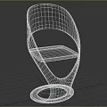 Black Modern Single Chair With Unique Curved Structure And Sleek Design