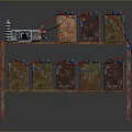 Multiple Rusted Batteries Arranged on Metal Rack with Power Supply Unit