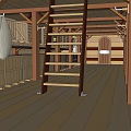 Rustic Wine Specialty Store Interior With Wooden Barrels And Arch Door Design