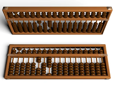 Traditional Wooden Abacus Commercial Equipment With Beads And Frame For Business 3d model