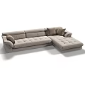 Light Gray L Shaped Sectional Sofa With Brown Cushions Modern Design 3d model
