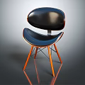 Comfortable Modern Black Leisure Chair With Orange Legs And Sleek Stylish Design
