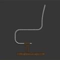Modern Public Waiting Bench With White Metal Frame And Brown Wooden Seats