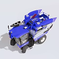New Holland Blue And White Combine Harvester With Cab And Harvesting Components