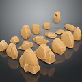 Wood Stone Collection Showcasing Various Shapes Sizes And Textured Light Brown Surfaces On Dark Background