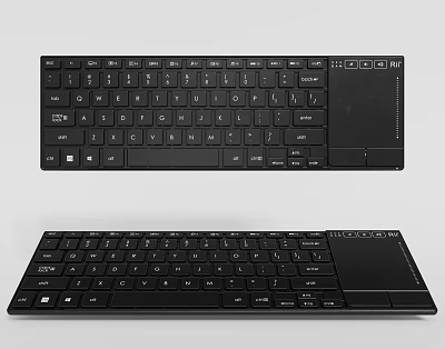 Ergonomic Black External Computer Keyboard With Touchpad And Standard Key Layout 3d model
