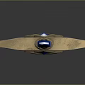 Fantasy Style Decorative Sword With Blue Blade Golden Hilt And Blue Gemstone