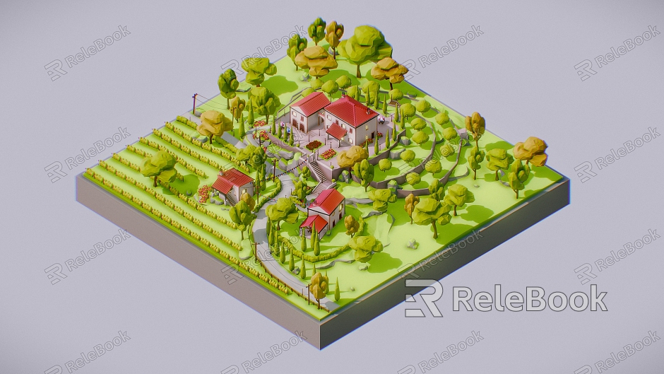 Villa Country Baye Cartoon Country model