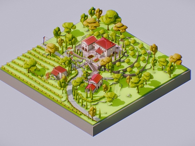 Villa Country Baye Cartoon Country model